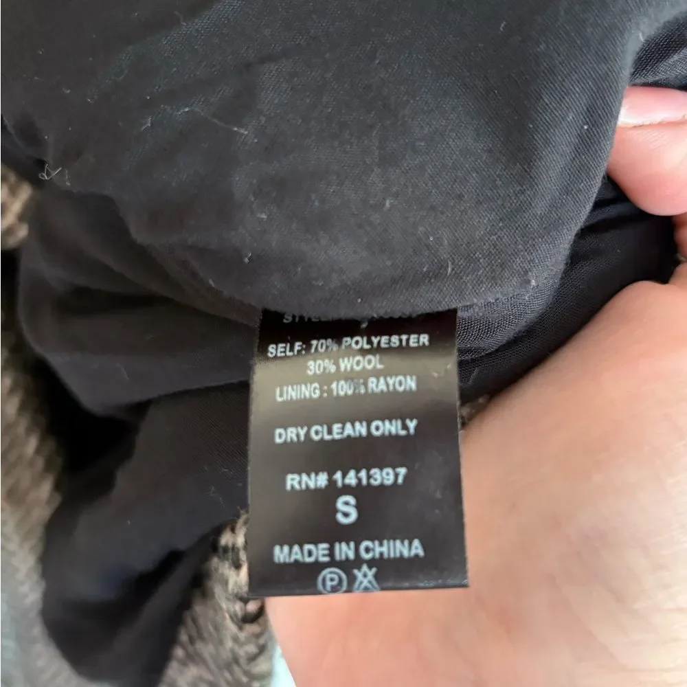 ASTR the Label Wool Blend Keller Peaked Lapel Coat Small